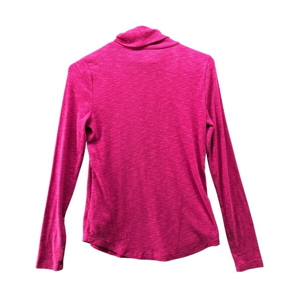 Gap Essential Rib Turtleneck T Shirt Womens S Pink Long Sleeve Cotton Stretch - Picture 2 of 9